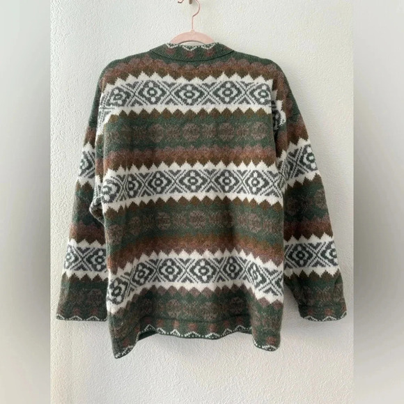 Inti Haimi Nordic Wool button front cardigan peasant handmade in Ecuador - Picture 13 of 15